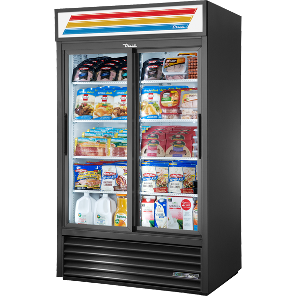 True GDM-41-HC-LD Slide Door Refrigerator with Hydro Carbon Refrigerant & LED Lighting