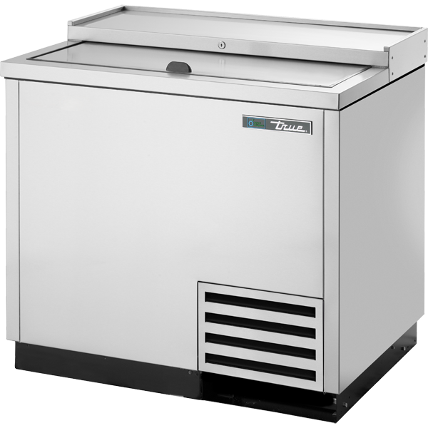 True TD-36-12-S-HC Solid Slide Lid Stainless Steel Deep Well Horizontal Bottle Cooler with Hydrocarbon Refrigerant
