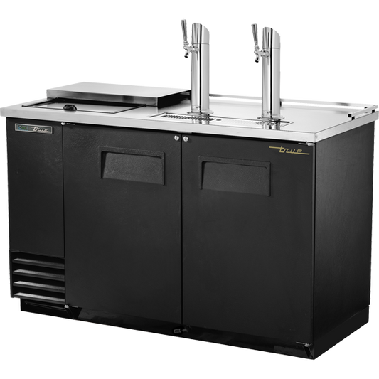 True TDD-2CT-HC Solid Swing Door Club Top Direct Draw Beer Dispenser with Hydrocarbon Refrigerant
