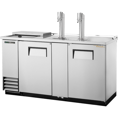 True TDD-3CT-S-HC Solid Swing Door Stainless Steel Club Top Direct Draw Beer Dispenser with Hydrocarbon Refrigerant