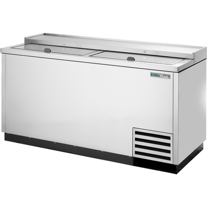 True TD-65-24-S-HC Solid Slide Lid Stainless Steel Deep Well Horizontal Bottle Cooler with Hydrocarbon Refrigerant