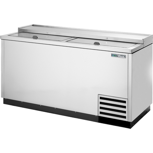 True TD-65-24-S-HC Solid Slide Lid Stainless Steel Deep Well Horizontal Bottle Cooler with Hydrocarbon Refrigerant