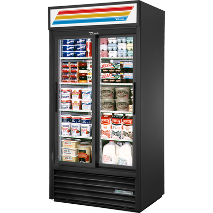True GDM-33-HC-LD Slide Door Refrigerator with Hydro Carbon Refrigerant & LED Lighting