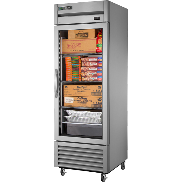 True TS-23FG-HC~FGD01 Reach-In Glass Swing Door Stainless Steel Freezer with Hydrocarbon Refrigerant