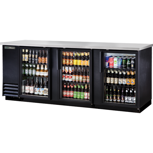 True TBB-4G-HC-LD Glass Swing Door Back Bar Cooler with LED Lighting & Hydrocarbon Refrigerant