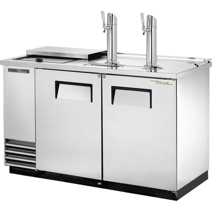 True TDD-2CT-S-HC Solid Swing Door Stainless Steel Club Top Direct Draw Beer Dispenser with Hydrocarbon Refrigerant