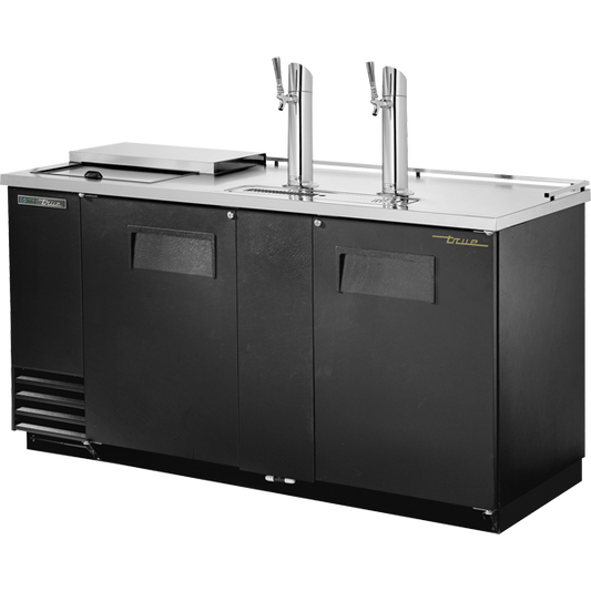 True TDD-3CT-HC Solid Swing Door Club Top Direct Draw Beer Dispenser with Hydrocarbon Refrigerant